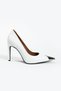 Women's Leather Stiletto Toe Detailed White - 2