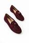 Women's Genuine Leather Ballerinas Claret Red - 4