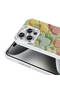 iPhone 14 Pro Max Case Flower Pattern Glossy Stone Hard Silicone Sys Garden Cover - White - 5