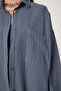 Oversize Basic Muslin Shirt Anthracite Lmx0002 - 3