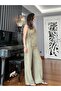 Khaki Green Linen Trousers Wrap Vest Suit - 4