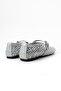 Women's Stone Detailed Mesh Ballerina Silver - 4