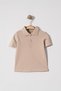 Boy's Basic Beige Polo Neck Tshirt 10-13 Years