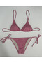 Women's Dust Rose Halter-Tie Triangle Bikini Set HZL25S-LC5005 - 2