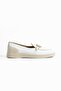 Women's Genuine Leather Ballerinas Tan White - 2