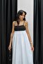 Women's White Double Color Summer Strap Dress - 4