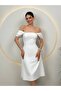 Special Design Fine Detail White Midi Dress - 2