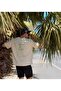 Men's Paul Back Print Crew Neck Regular Fit T-Shirt 100% Cotton - Stone - 3