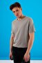 Men's Danny Grey Crew Neck Cotton Basic T-Shirt