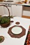 Ellipse Faux Leather Wave Cut American Service Supla 4 Piece Placemats for 2 People - Tile