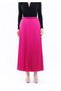 Fuchsia Maxi Length Elastic Waist Pleated Skirt - 3