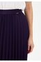 Purple Color Maxi Size Elastic Waist Pleated Skirt - 6
