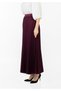 Plum Cherry Color Maxi Length Pleated Skirt with Elastic Waist - 4