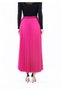 Fuchsia Maxi Length Elastic Waist Pleated Skirt - 5