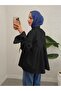 قميص مطوي بأكمام مجمعة من الخلف - أسود - 2