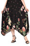 Plus Size Women's Relaxed Cut Patterned Short Sleeve Asymmetrical Viscose Combed Cotton Dress - 6