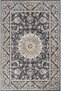 Private Black Distressed Vintage Rug with Floral Print—Authentic Woven Chenille Living Room Rug (xxx)