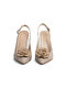 Marina Rose Glitter Fabric Rose Detailed Heeled Shoes - 5