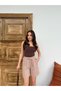 Mink, Muslin Fabric, Pockets, Elastic Waist, Women's Midi Length, Summer Shorts - 7