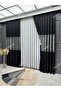 Panel Background Curtain, Amasra Elegans Series, Black Silver Gray Blackout, Blackout (Single Panel)