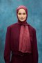 Italian Jacquard Shawl Wave Pattern - Cherry
