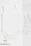 3-Piece 100% Cotton White Sleeveless Baby Bodysuit Set Summer Bodysuit Set for Unisex Baby - 3