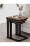 Nesting Table , Lyon 3-Piece C Nesting Table Set , Black Metal - Baroque Top
