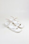 Women's White Gold Ring Detailed Daily Sandals - 5