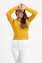 Women's Vt113 V-Neck Knit Pattern Knitwear Sweater Mustard - 6