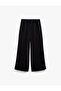 Viscose Fabric Comfortable Fit Slit Detailed Double Breasted Oversize Trousers with Laced Waist and Pockets - 3
