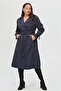 Long Plus Size Women's Lined Trench Coat - 5