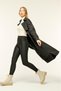 Double Pocket Seasonal Bondit Fabric Long Women's Trench Coat - 6