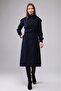 Raglan Sleeve Seasonal Lined Long Trench Coat, Cap