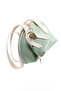 Mint Green/Cream Shk232 Faux Leather Single Compartment Charm Mini Bag Accessory Hand, Arm and Shoulder Bag - 6