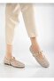 Women's Bitter Brown Daily Ballerina Strap Adjustable Buckle Tweed Fabric Lightweight Comfortable Shoes - 3