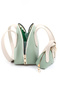 Mint Green/Cream Shk232 Faux Leather Single Compartment Charm Mini Bag Accessory Hand, Arm and Shoulder Bag - 8
