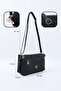 Black Shk226 Faux Leather, Zippered 3 Compartment Hand, Arm and Shoulder Bag - 4