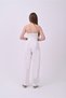 Women's White High Waist Velcro Palazzo Pants - 6