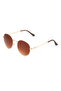 Round Frame Unisex 2-Piece Gold Metal Black&Brown Glasses Classic Sunglasses - 6