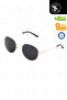 Round Frame Unisex Gold Metal Black Glasses Classic Sunglasses - 2