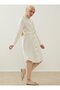 Lace Up Waist Shirt Tunic - White - - 3