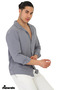 Men's Summer Textured Oversize Shirt Gray