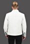 Sandor Men's Genuine Leather Embossed Stitched Leather Jacket White - 4