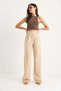 Women's Beige Velcro Waist Comfortable Palazzo Trousers 3826 60261150 - 3