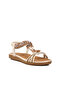 White Genuine Leather Women's Stone Sandals - 3