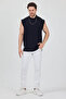 Half Neck Zero Sleeve T-Shirt Plain Basic - 5