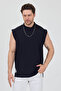 Half Neck Zero Sleeve T-Shirt Plain Basic - 4