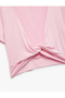 V-Neck Gather Detailed Modal Blend Crop Sports T-Shirt - 5