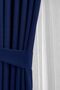 Nova Linen Background Curtain - Indigo Blue (Frequent Pleats), New Season - Suitable for All Rooms (Single Panel)