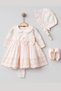 Magnolia Baby Girl Peter Pan Collar Eyelet Embroidery Dress Newborn Luxury Dress Set - Hospital Take-Home and Religious Ceremony Set - 3